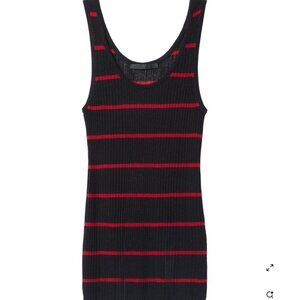 Jenni Kayne Black And Red Stripe Ribbed Tank - S